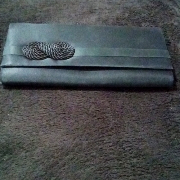 Black Satin La Regale Clutch/Crossbody/Shoulder purse - Picture 3 of 10